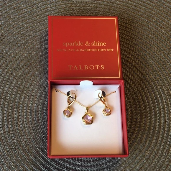 TALBOTSPINK SPARKLE NECKLACE AND EARRINGS GIFT SET